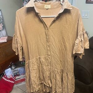 Lena Beige Ruffled dress